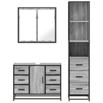 vidaXL Ensemble de meubles de salle de bain 3 Pièces Sonoma gris