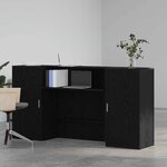 vidaXL Bureau de réception chêne noir 200x50x103 5cm bois d'ingénierie