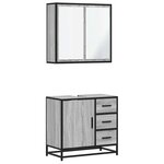 vidaXL Ensemble de meubles de salle de bain 2 Pièces Sonoma gris