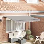 vidaXL Auvent Rétractable Gris clair 250 x 200 cm Polyester  Aluminium