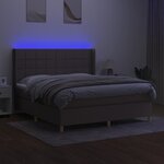 vidaXL Sommier à lattes de lit matelas et LED Taupe 160x200 cm Tissu