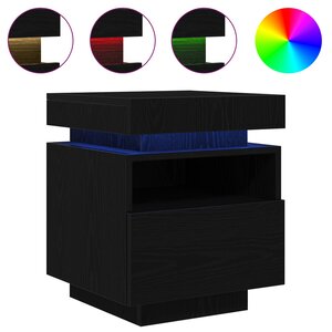 vidaXL Cabinet de chevet avec tiroir Chêne noir 40 x 39 x 48 5 cm