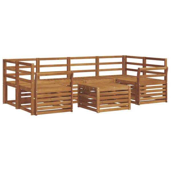 vidaXL Ensemble de canapés d'extérieur 7 Pièces Naturel