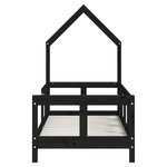 vidaXL Cadre de lit pour enfant noir 70x140 cm bois de pin massif