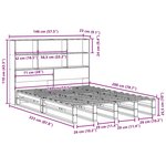 vidaXL Lit bibliothèque sans matelas blanc 140x200 cm bois massif