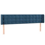 vidaXL Tête de lit à LED Bleu foncé 203x16x78/88 cm Velours