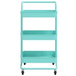 vidaXL Chariot de cuisine 3 niveaux Turquoise 42x35x85 cm Fer et ABS