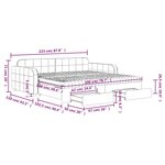 vidaXL Lit de jour et gigogne et tiroirs vert foncé 100x200 cm velours