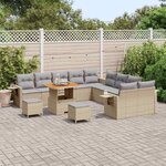 vidaXL Ensemble de canapé de jardin 13 Pièces Beige polyrotin