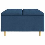 vidaXL Pouf de rangement avec coussin Bleu 80 x 80 x 45 cm tissu