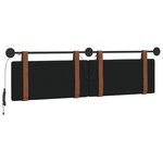 vidaXL Tête de lit suspendue Avec lumière LED Noir PU antique