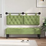 vidaXL Tête de lit suspendue Vert clair Velours
