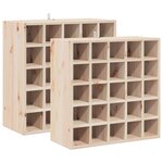 vidaXL Étagère à vin 2 Pièces Naturel 56 x 25 x 56 cm Pin massif