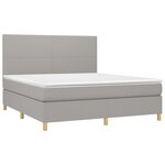 vidaXL Sommier à lattes de lit et matelas et LED Gris clair 180x200 cm