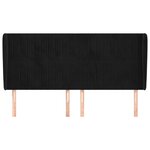 vidaXL Tête de lit avec oreilles Noir 163x23x118/128 cm Velours