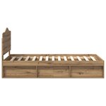 vidaXL Cadre de lit Chêne artisan 100 x 200 cm Pin massif