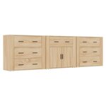 vidaXL Buffets 3 Pièces Chêne sonoma Bois d'ingénierie