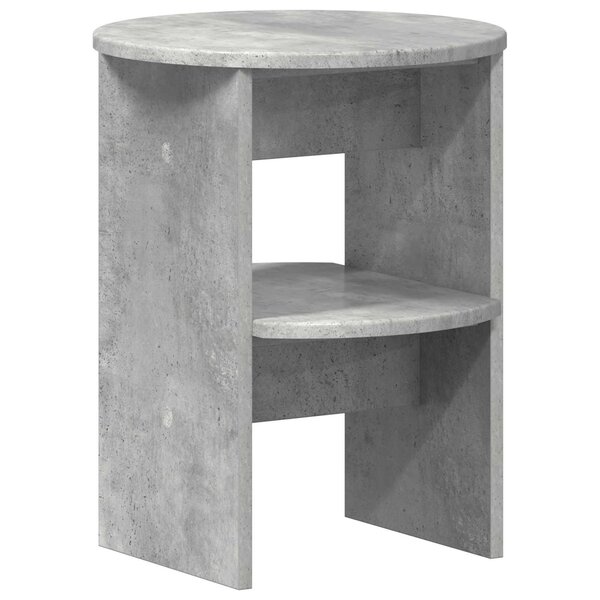 vidaXL Meuble d'appoint Gris Béton Ø40 x 50 cm Bois d’ingénierie