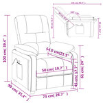 vidaXL Fauteuil inclinable électrique Crème Tissu