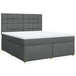 vidaXL Sommier à lattes de lit avec matelas Gris foncé 180x200cm Tissu