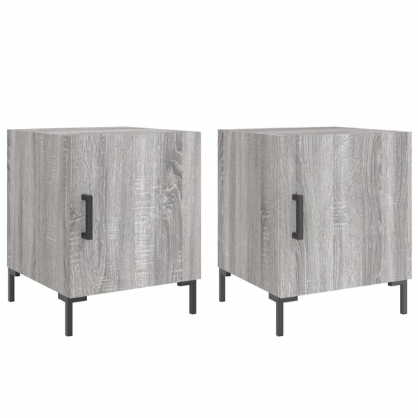vidaXL Tables de chevet 2 Pièces sonoma gris 40x40x50cm bois d'ingénierie