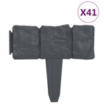 vidaXL Clôture de jardin Aspect de pierre 41 Pièces Plastique 10 m