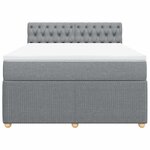 vidaXL Sommier à lattes de lit avec matelas Gris clair 160x200cm Tissu