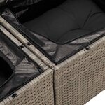 vidaXL Salon de jardin 4 Pièces avec coussins gris résine tressée