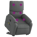 vidaXL Fauteuil de massage inclinable Gris foncé Tissu