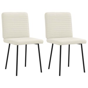 vidaXL Chaises à manger lot de 2 Crème Velours