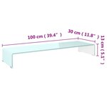 vidaXL Meuble TV/Support pour moniteur 100x30x13 cm verre vert