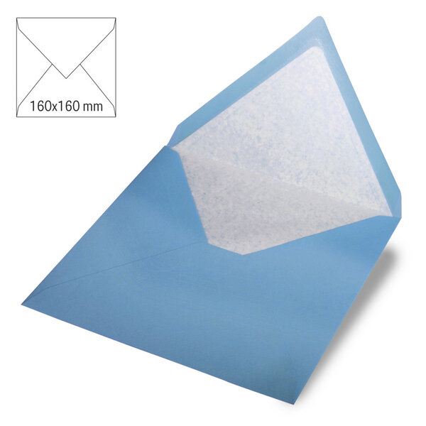 Enveloppe carrée  uni  FSC Mix Credit  bleu azur  160x160mm  90g / m²  5 pces