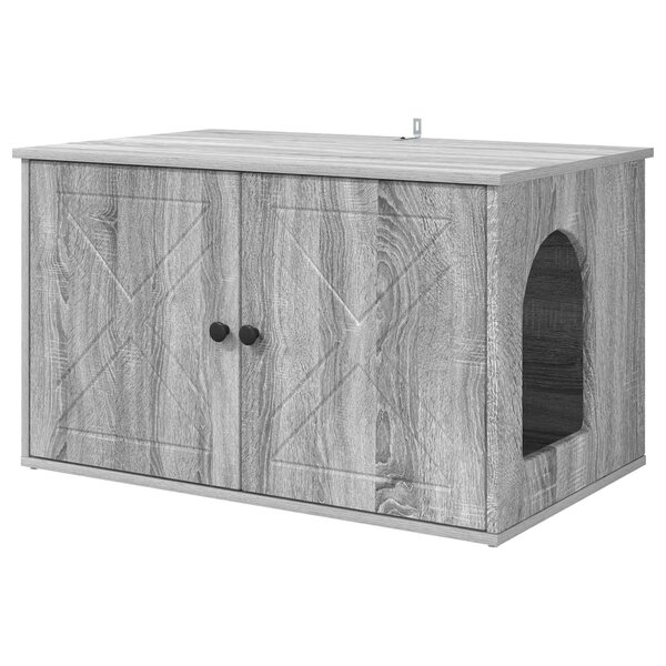 vidaXL Maison pour chat Gris Sonoma 85 x 55 x 50 cm Bois d'ingénierie