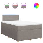 vidaXL Sommier à lattes de lit avec matelas Taupe 120x200 cm Tissu