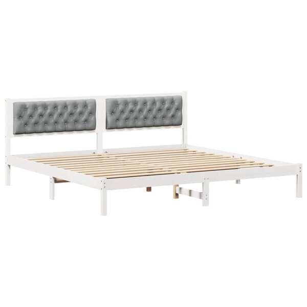 vidaXL Cadre de lit Gris clair 200 x 200 cm Pin massif