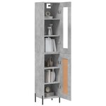 vidaXL Buffet haut Gris béton 34 5x34x180 cm Bois d'ingénierie