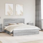 vidaXL Cadre de lit Gris Sonoma 180 x 200 cm Pin massif