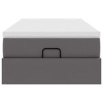 VidaXL Cadre de lit ottoman avec matelas gris 80x200 cm similicuir