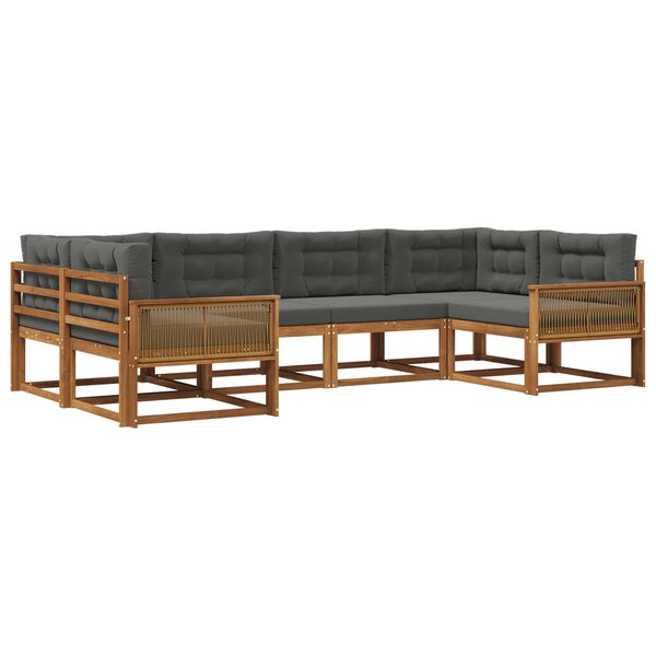 vidaXL Ensemble de canapés d'extérieur 6 pc Naturel et Anthracite