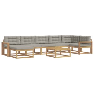 vidaXL Ensemble de canapés d'extérieur 8 pc Blanc et gris clair