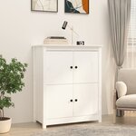 vidaXL Buffet Blanc 83x41 5x100 cm Bois massif de pin