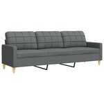 vidaXL Ensemble de canapés 2 Pièces gris foncé tissu