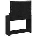 Coiffeuse vidaXL avec lumières LED Chêne Noir 100x41x135 cm