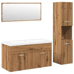 vidaXL Ensemble de meubles salle de bain 4 Pièces bois d'ingénierie