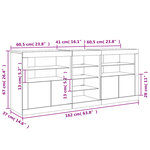 vidaXL Buffet avec lumières LED blanc 162x37x67 cm