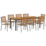 vidaXL Ensemble de salle à manger pour jardin 9 Pièces