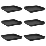 vidaXL Plateau carré à fleurs 6 pc Noir 25 5 x 25 5 x 2 5 cm Plastique