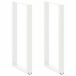 vidaXL Pieds de table de bar en U  2 pièces  blanc  60 x (110-111) cm  acier