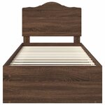 vidaXL Cadre de lit avec tête de lit Chêne brun 90 x 190 cm Pin massif