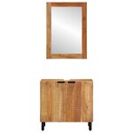vidaXL Ensemble de mobilier de salle de bain avec étagère 2 Pièces Marron